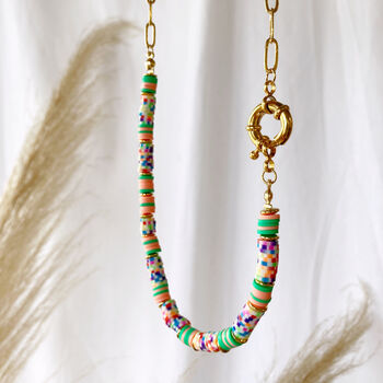 Neon Bead And Chain Necklace, 2 of 7