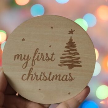 My First Christmas Gift Baby Gift Wooden Plaque, 2 of 4