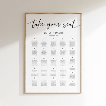 Contemporary Script Wedding Seating Chart, 3 of 4