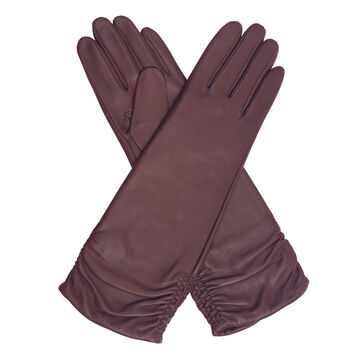 Audrey. Women's Ruched Long Leather Gloves, 8 of 12