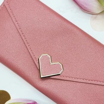 Heart Clasp Long Purse – Pink Or Black Purse Gift For Her, Perfect For Valentine’s And Mother’s Day, 3 of 11