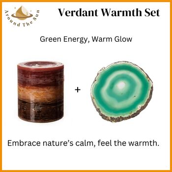 Verdant Warmth : Candle And Crystal Agate Set, 2 of 4