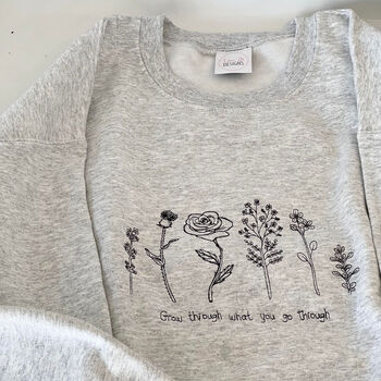 Grow Through What You Go Through Embroidered Sweatshirt, 5 of 5