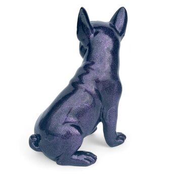 Sitting French Bulldog Figurine, Purple Sparkle Finish, 7 of 8