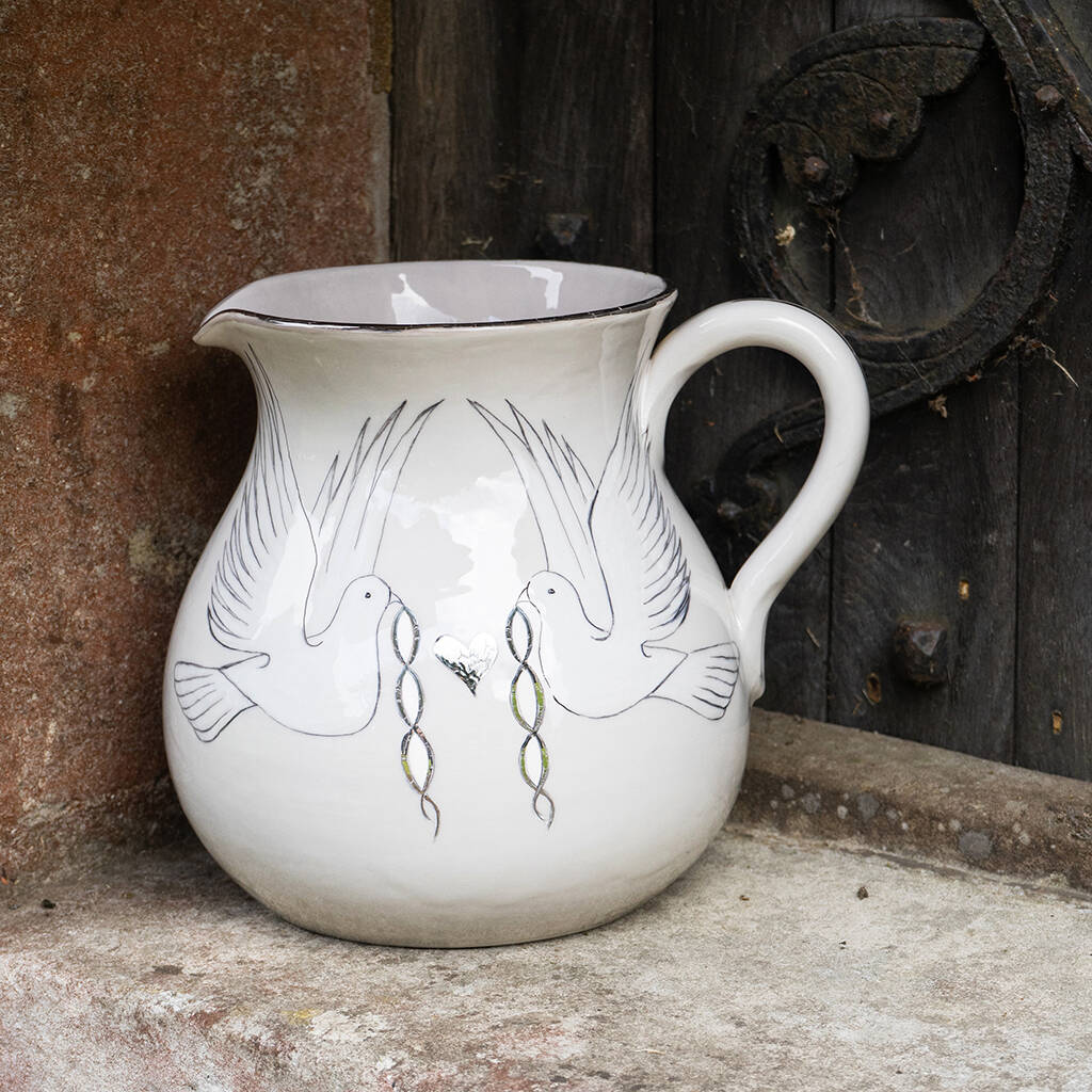 Bespoke Dove And Heart Jug, 1 of 2