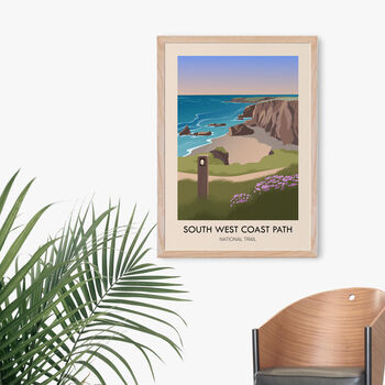 South West Coast Path National Trail Travel Poster, 4 of 8