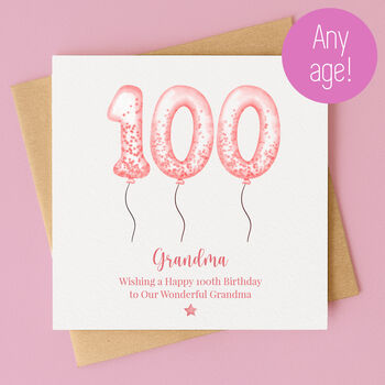 Personalised Birthday Card For Her – Any Age Balloon, 4 of 7