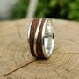 Silver Wave Ring With Dark Oak Inlay, thumbnail 5 of 10
