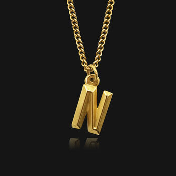 Initial Letter Pendant Necklace, 18k Gold Plated, 2 of 7