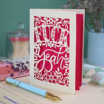 Fuck Yeah Papercut Congratulations Card, 4 of 6