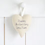 Personalised 2nd Cotton Or Any Anniversary Hanging Heart Gift, thumbnail 7 of 11