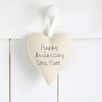 Personalised 2nd Cotton Or Any Anniversary Hanging Heart Gift, 7 of 11