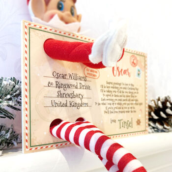 Personalised Christmas Elf Arrival Postcard, 4 of 4