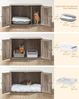 Hidden Cat Litter Box Enclosure Cabinet, 7 of 8