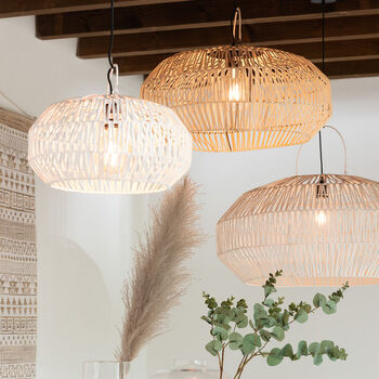 Small White Rattan Lampshade, 2 of 7