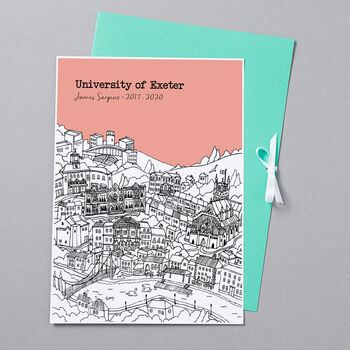Personalised Exeter Graduation Gift Print, 9 of 9