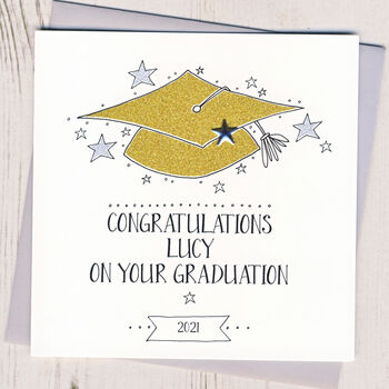 Personalised Sparkling Graduation Card, 2 of 2