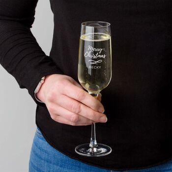 Personalised Christmas Prosecco Glass For Her, 6 of 7
