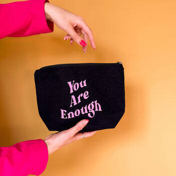 You Are Enough Slogan Makeup Bag, 2 of 3
