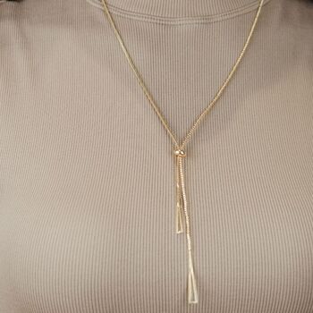 Y Shape Triangle Long Gold/Silver Plated Lariat, 3 of 6