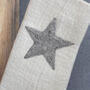 Large Winter White Stocking Grey Star Design, thumbnail 2 of 3