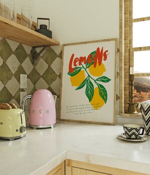 Retro Lemons Kitchen Print, 3 of 3