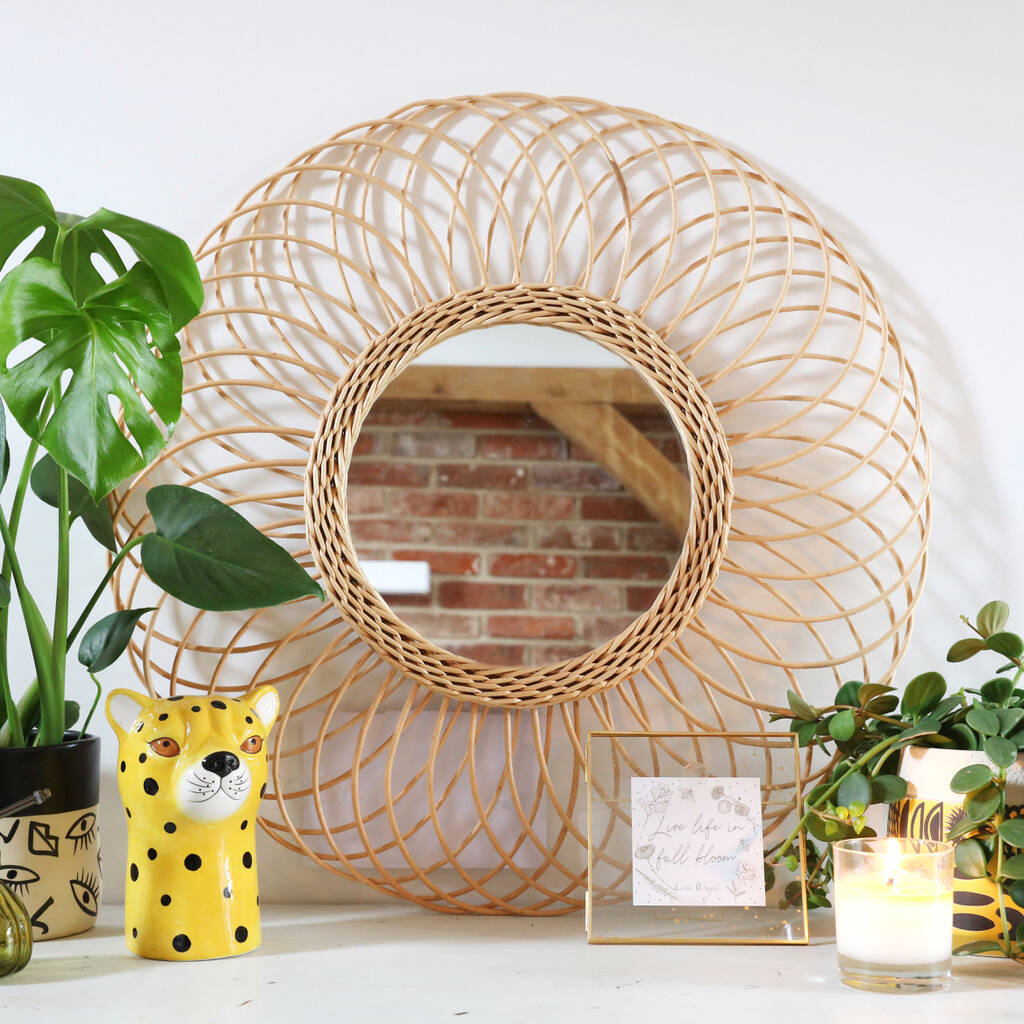 Round Natural Rattan Mirror By Lisa Angel