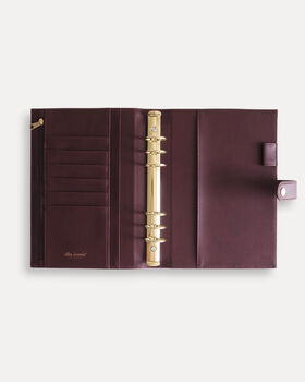 Vegan Leather A5 Ring Binder Planner | Chocolate Burgundy, 4 of 7
