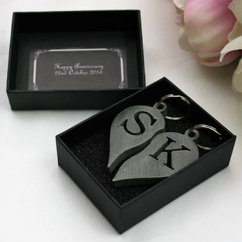 Personalised Couple's Initials Heart Key Rings, 5 of 6