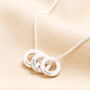 Personalised Name Sterling Silver Mini Family Eternity Hoops Necklace, thumbnail 4 of 6
