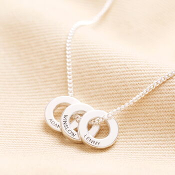 Personalised Name Sterling Silver Mini Family Eternity Hoops Necklace, 4 of 6