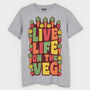 Live Life On The Veg Men's Slogan T Shirt, thumbnail 2 of 3