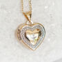 9ct Mixed Gold Diamond Heart Locket, thumbnail 1 of 9