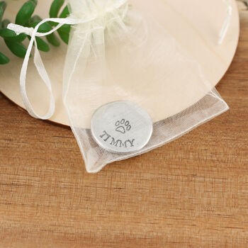 Personalised Paw Print Dog Lovers Pewter Pebble, 7 of 10