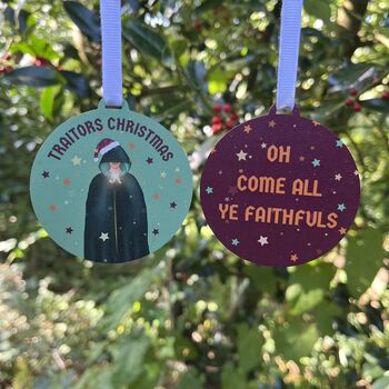 The Traitors Inspired Double Sided Christmas Decoration, 4 of 4