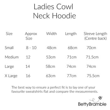 Ladies Mama Cowl Neck Hooded Sweatshirt, 4 of 4