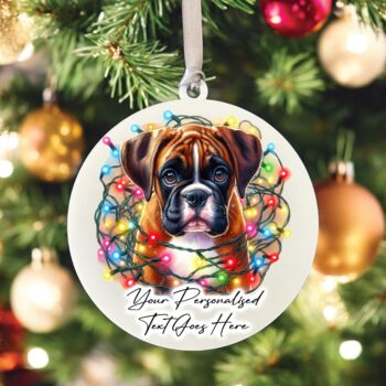 Personalised Boxer Dog In Christmas Lights, 10 of 10