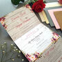 Blush Floral On Wood Wedding Invitations, thumbnail 4 of 5