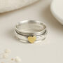 Personalised Sterling Silver Spinner Ring With Brass Heart – 6mm, thumbnail 2 of 10