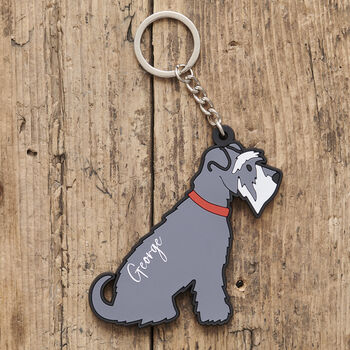 Grey Schnauzer Key Ring With Personalisation Available – Gift For Dog Lovers, 2 of 12