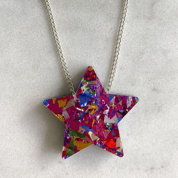 Colour Pop Confetti Star Necklace, 5 of 6