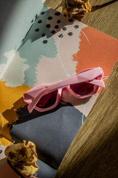 Pink Angled Polygon Thick Frame Sunglasses, 3 of 6