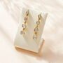Diamond P Antique Gold Plated Silver Drop Earrings, thumbnail 3 of 4