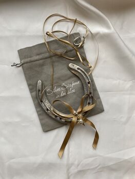 Personalised North Star And Pearl Lucky Wedding Horseshoe, 4 of 6