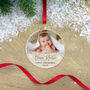 Personalised Baby's 1st Christmas Circular Acrylic Hanging Decoration Bauble, thumbnail 2 of 2