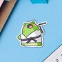 Cute Karate Frog Vinyl Sticker, thumbnail 2 of 8