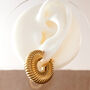 Thick Textured Creole Hoop Earrings, thumbnail 3 of 6