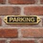 Custom Parking Brass Plaque With Black Finish, thumbnail 2 of 5