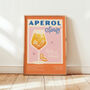 Retro Aperol Spritz Cocktail Print, thumbnail 1 of 9