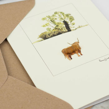 Highland Cow Greetings Card, 4 of 4